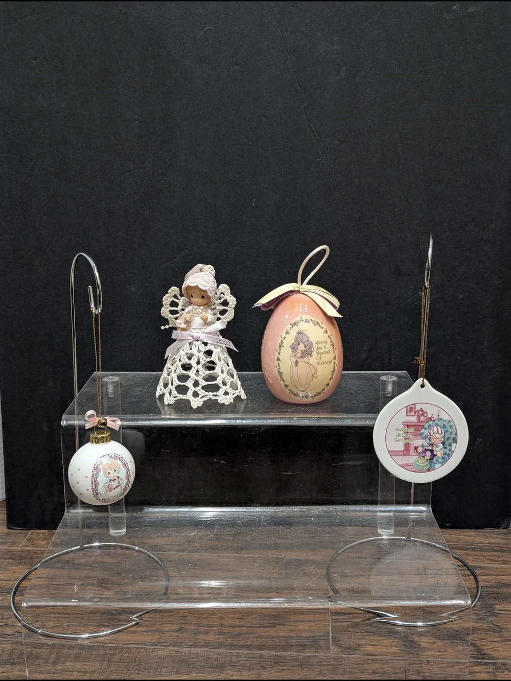 Vintage Precious Moments Christmas ornaments lot of 4
